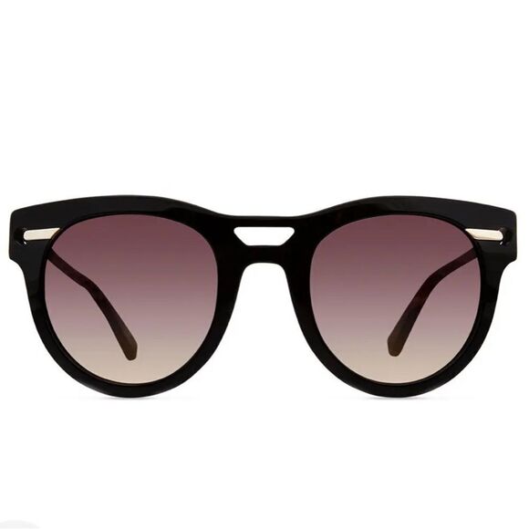 Women\'s Derek Lam Black Kim Sunglasses Oval Semi Cat Eye Summer Sun Beach